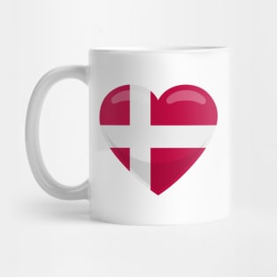 Denmark Flag Heart Mug